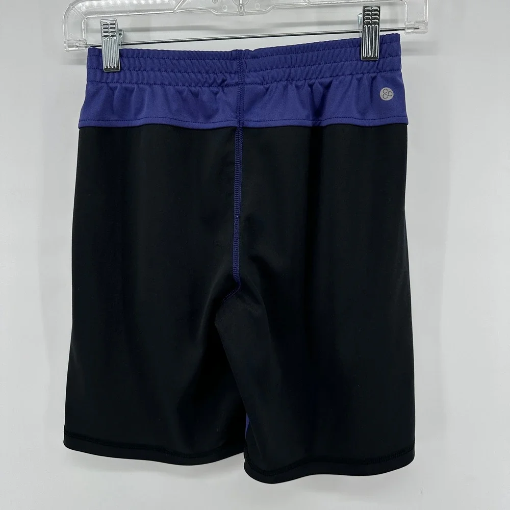 Zella Kids Purple Black Colorblock Athletic Shorts NR465502BB Size L 10-12